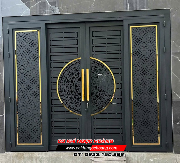 Cửa cổng sắt cnc trượt quay